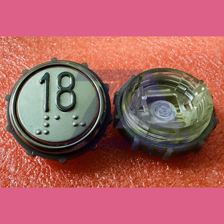 Модуль кнопочный круглый 18 с гайкой без платы ВКЛ13А-7П (7-4П)