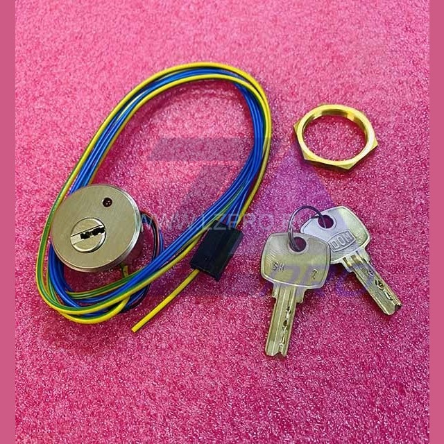 Ключевина COP (выключатель ключевой, 24V, шлифованный хром, с индикацией красного цвета, пружинный авто возврат ключа, ключ SH2 2 шт.) FAA431R5 Otis