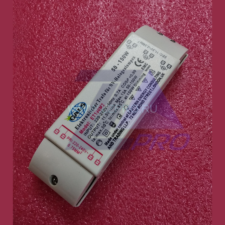 Трансформатор для галогеновых ламп 50-150W ET190M2 Gals